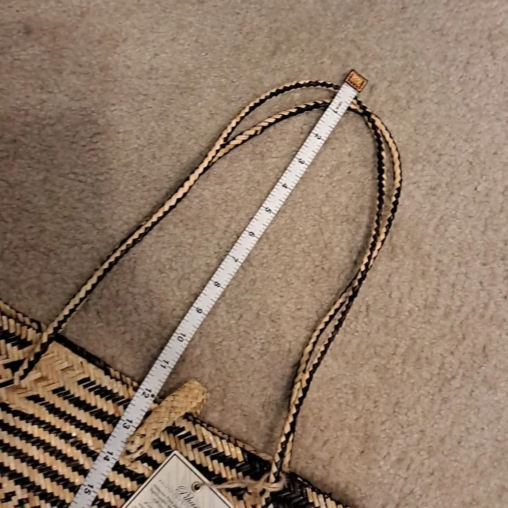 Tote Bag Rattan Purse Malaysian Women’s Woven Rattan Shoulder Bag Fiber Handmade